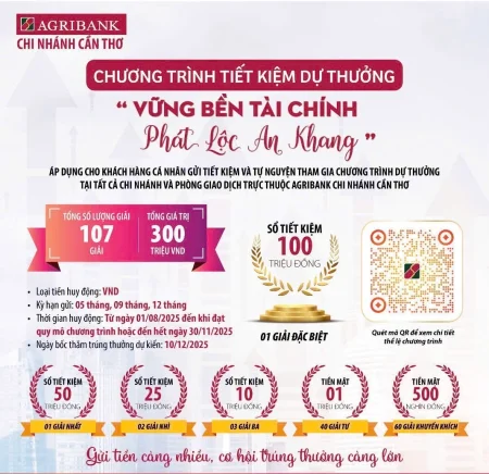 Agribank Cần Thơ triển khai chương trình Tiết kiệm dự thưởng 