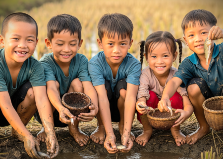 Nhớ thuở tát cá đồng quê