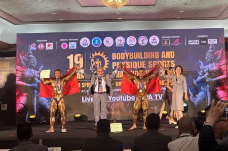 Vận động viên Võ Quang Minh giành Huy chương Bạc thể hình Đông Nam Á