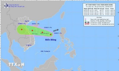 Áp thấp nhiệt đới đổi hướng hướng về khu vực biển đặc khu Hoàng Sa
