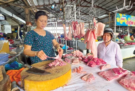 Nguồn cung dồi dào, giá heo hơi và thịt heo giảm 