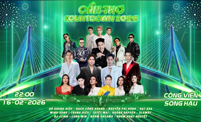 Nhạc hội countdown tưng bừng đêm giao thừa ở TP Cần Thơ&nbsp;