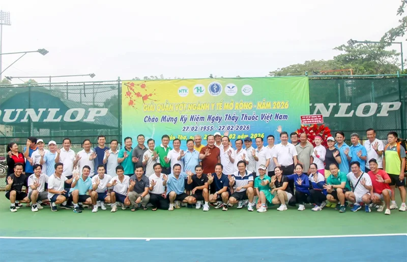 Gần 100 VĐV tham gia Giải Quần vợt ngành Y tế mở rộng năm 2026&nbsp;