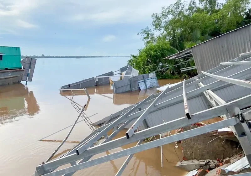 Sạt lở nghiêm trọng tại xã Đại Ngãi, thiệt hại khoảng 500 triệu đồng&nbsp;