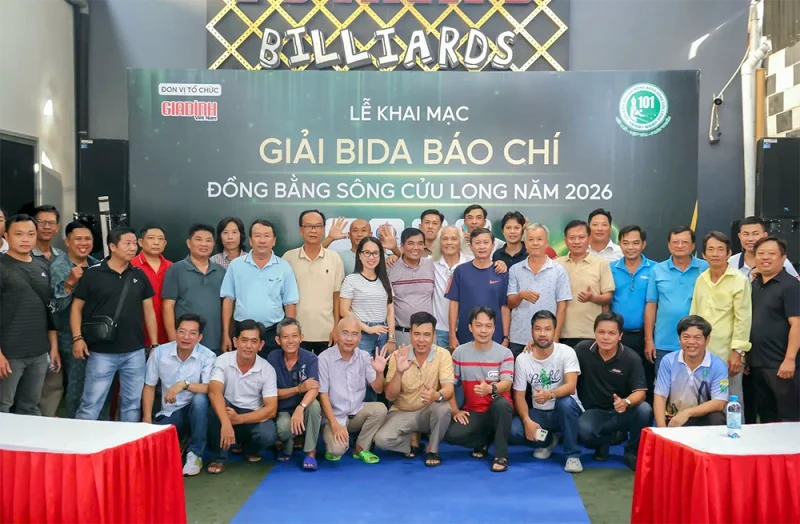 Hơn 40 cơ thủ tham gia Giải Bida Báo chí ĐBSCL năm 2026&nbsp;